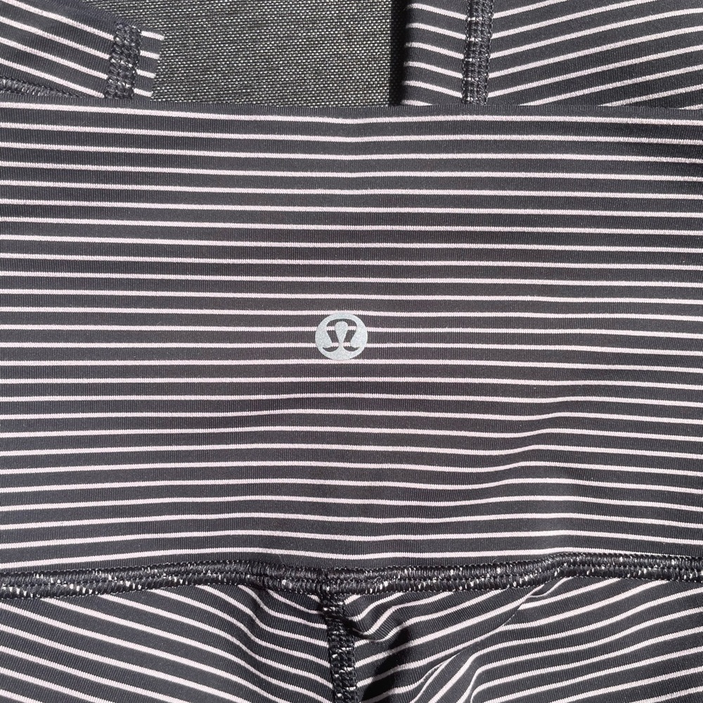Lululemon Black and White Striped Leggings